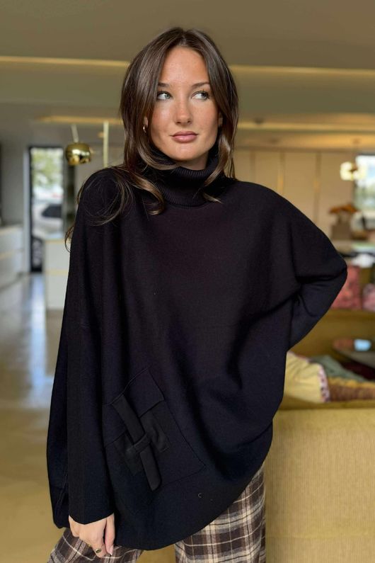 Balmoral Cargo Pocket Knit Jumper Black